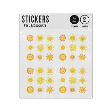 Picture of Happy Sun Faces Collection Sticker Sheets Twin Pack