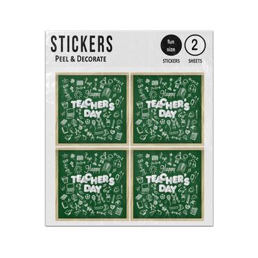 Picture of Happy Teachers Day Doodles On Chalkboard Sticker Sheets Twin Pack
