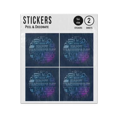 Picture of Happy Teachers Day School Symbols Sticker Sheets Twin Pack
