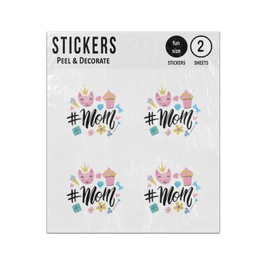 Picture of Hashtag Mom Cat Cakes Flowers Doodles Sticker Sheets Twin Pack