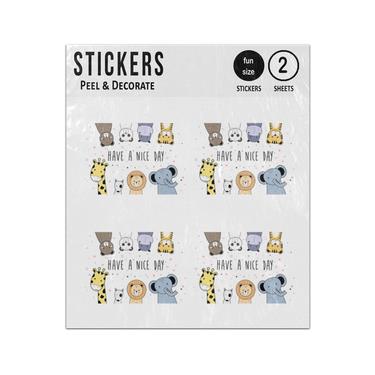 Picture of Have A Nice Day Cartoon Animals Sticker Sheets Twin Pack