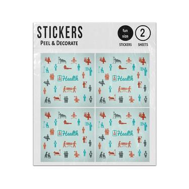 Picture of Health Stick Figure Pictogram Silhouettes Sticker Sheets Twin Pack