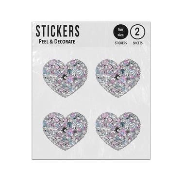 Picture of Heart Girly Summer Doodles Set Sticker Sheets Twin Pack