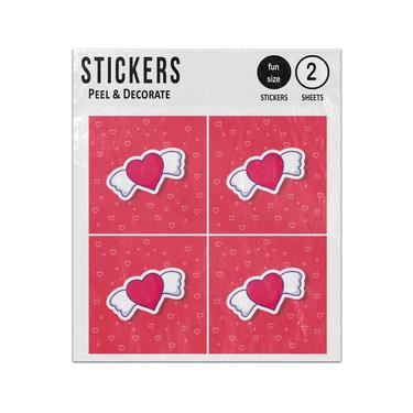 Picture of Heart With Wings Flying Sticker Sheets Twin Pack