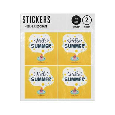 Picture of Hello Water Melon Character Wearing Swimming Ring Summer Sticker Sheets Twin Pack