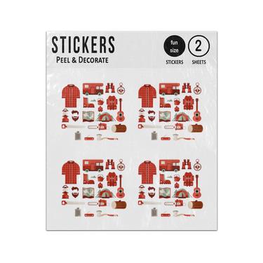 Picture of Hiker Equipment Collection Set Sticker Sheets Twin Pack
