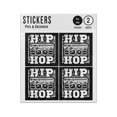 Picture of Hip Hop Street Style Black White Boombox Rap Music Sticker Sheets Twin Pack