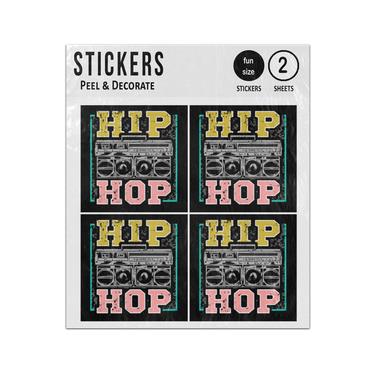 Picture of Hip Hop Street Style Colourful Boombox Rap Music Sticker Sheets Twin Pack