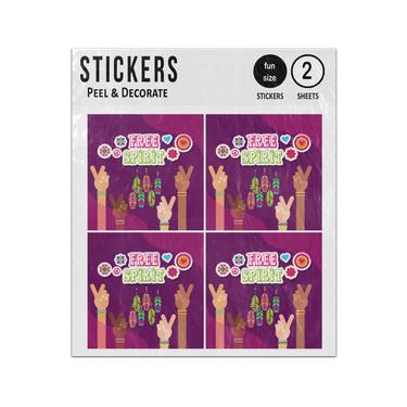Picture of Hippie Free Spirit Multi Ethnic Hands Sticker Sheets Twin Pack