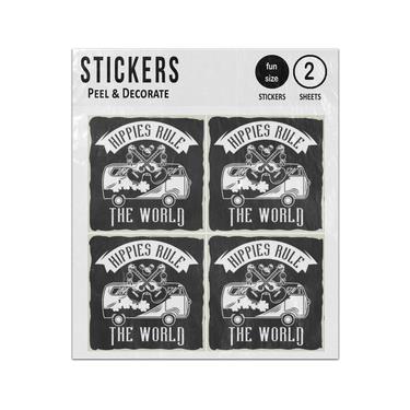 Picture of Hippies Rule The World Campervan Guitars Sticker Sheets Twin Pack