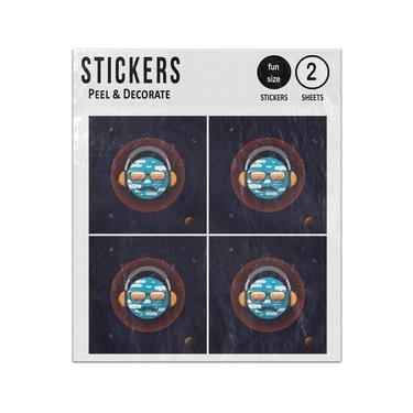 Picture of Hipster Face Headphones Glasses Sticker Sheets Twin Pack