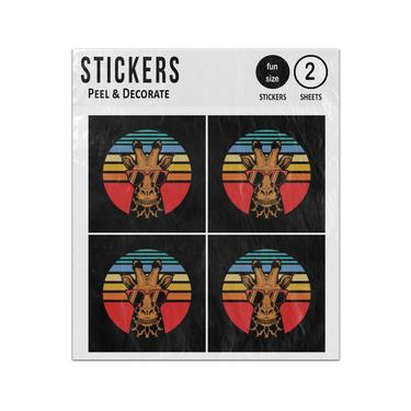 Picture of Hipster Giraffe Sunglasses Sunset Background Sticker Sheets Twin Pack