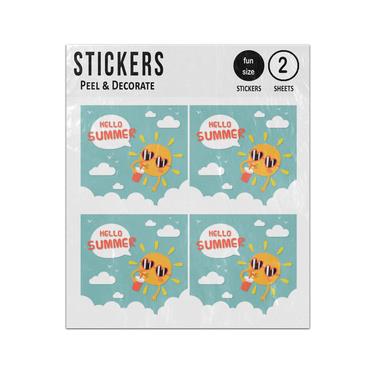 Picture of Hola Summer Hipster Sun Drinking Sticker Sheets Twin Pack