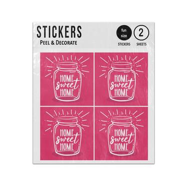 Picture of Home Sweet Home Quote Inside Mason Jar Sticker Sheets Twin Pack