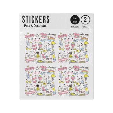 Picture of Hope Love Happy Keep Going Summer Doodles Sticker Sheets Twin Pack