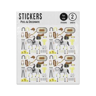 Picture of Horseiriding Equestrian Rider Elements Equipment Set Sticker Sheets Twin Pack