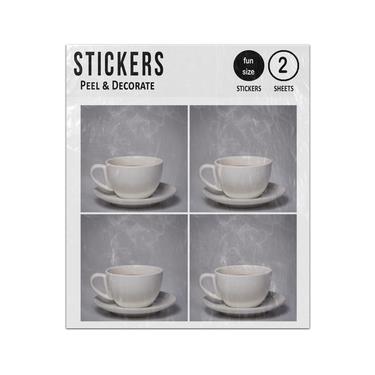 Picture of Hot Drink Tea Coffee Steaming Photograph Sticker Sheets Twin Pack