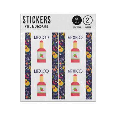 Picture of Hot Sauce Chilli Pepper Mexican Food Sticker Sheets Twin Pack