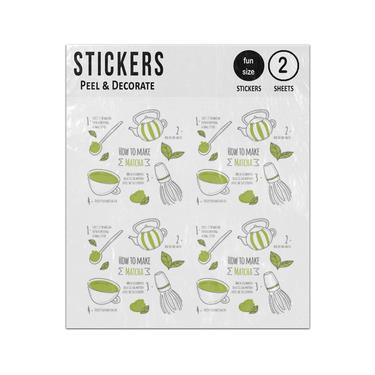Picture of How To Make Matcha Tea Recipe Steps Sticker Sheets Twin Pack