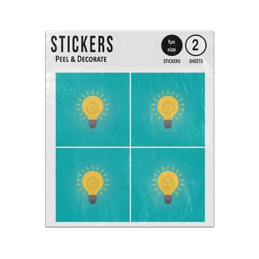 Picture of Human Brain Inside Light Bulb Lamp Sticker Sheets Twin Pack