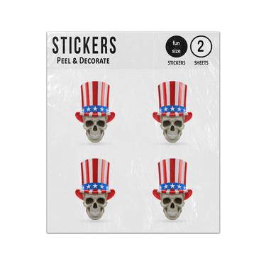 Picture of Human Skull With Uncle Sam Hat Usa Sticker Sheets Twin Pack
