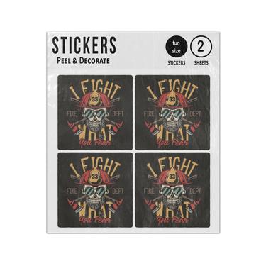 Picture of I Fight What You Fear Firefighter Skull Fire Dept Sticker Sheets Twin Pack