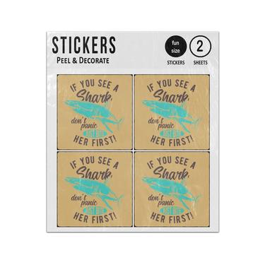 Picture of If You See A Shark Do Not Panic Just Bit Her First Sticker Sheets Twin Pack