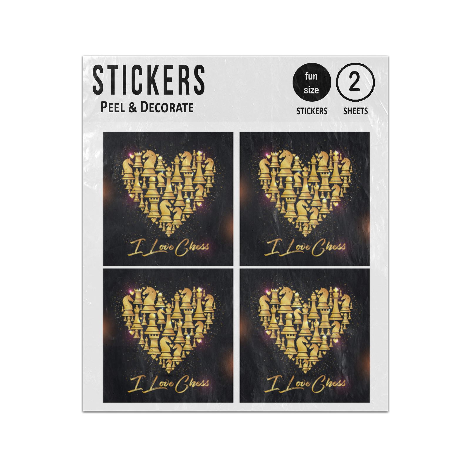 Glitter Gold Heart Stickers - 2 Sheets Stickers