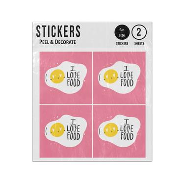 Picture of I Love Food Quote And Fried Egg Doodle Sticker Sheets Twin Pack