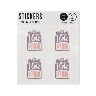 Picture of I Love School Lettering Within Backpack Sticker Sheets Twin Pack