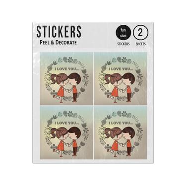 Picture of I Love You Boy Girl Holding Hands Sticker Sheets Twin Pack