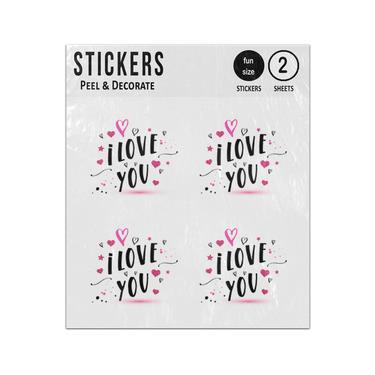 Picture of I Love You Hand Writing Sticker Sheets Twin Pack