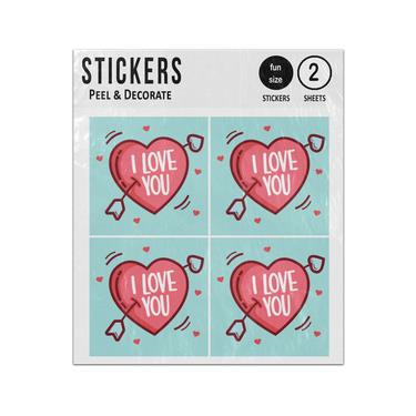 Picture of I Love You Heart And Arrow Sticker Sheets Twin Pack