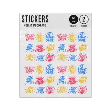 Picture of I Love You Me One Heart Quotes Sticker Sheets Twin Pack