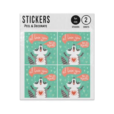 Picture of I Love You So Much Raccoon Sticker Sheets Twin Pack