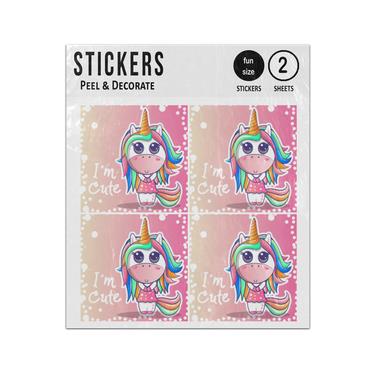 Picture of Im Cute Girl Unicorn Sticker Sheets Twin Pack