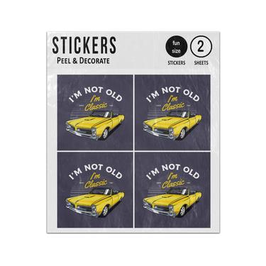 Picture of Im Not Old Im Classic Yellow Convertible Classic Car Sticker Sheets Twin Pack