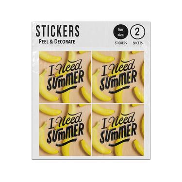 Picture of I Need Summer Banana Background Sticker Sheets Twin Pack