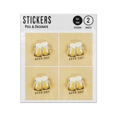 Picture of International Beer Day Two Pint Glasses August 2 Sticker Sheets Twin Pack