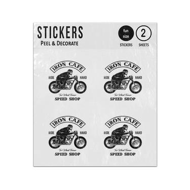 Picture of Iron Cafe Ride Hard Motorbike Speed Shop Sticker Sheets Twin Pack