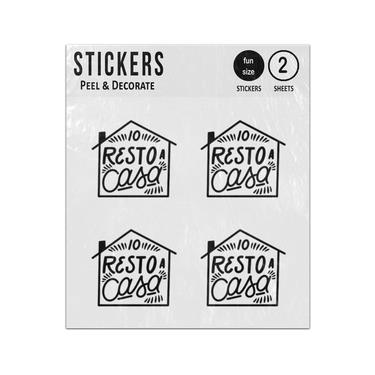 Picture of I Stay Home Lettering Italian Resto A Casa Sticker Sheets Twin Pack