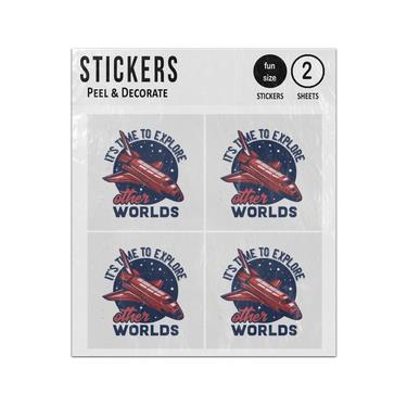 Picture of It Is Time To Explore Other Worlds Space Shuttle Sticker Sheets Twin Pack