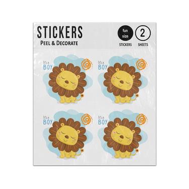 Picture of Its A Boy Baby Lion Cartoon Character Sticker Sheets Twin Pack