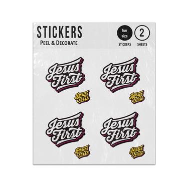 Picture of Jesus First Modern Typography Sticker Sheets Twin Pack