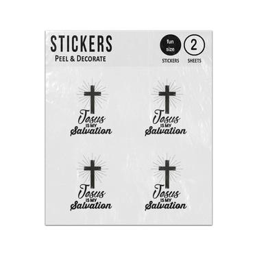 Picture of Jesus Is My Salvation Crucifix Cross Sticker Sheets Twin Pack