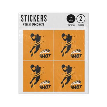 Picture of Jump Shot Basketball Player Silhouette Sticker Sheets Twin Pack
