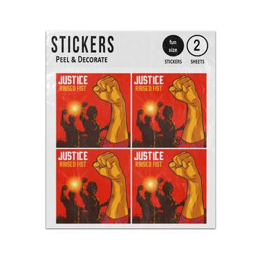 Picture of Justice Raised Fist Men Women Propaganda Illustration Sticker Sheets Twin Pack