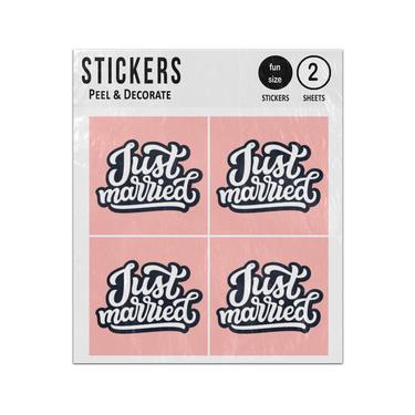 Picture of Just Married Hand Drawn Text Sticker Sheets Twin Pack