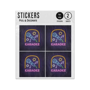 Picture of Karaoke Neon Sign With Microphone Board Sticker Sheets Twin Pack