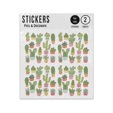 Picture of Kawaii Cactus Plants In Pots Collection Sticker Sheets Twin Pack